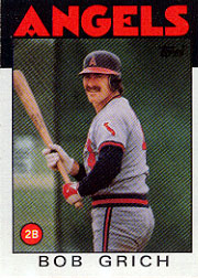 1986 Topps Baseball Cards      155     Bob Grich